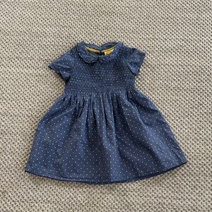Mini Boden Blue Polka Dot, Smocked Kids Dress